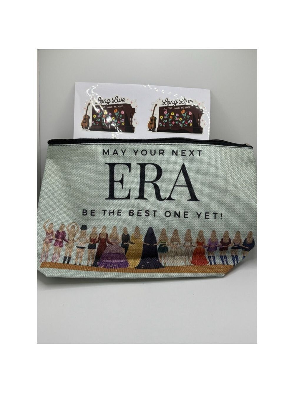 Eras Tour Green Pouch With Stickers - Picture 3 of 4